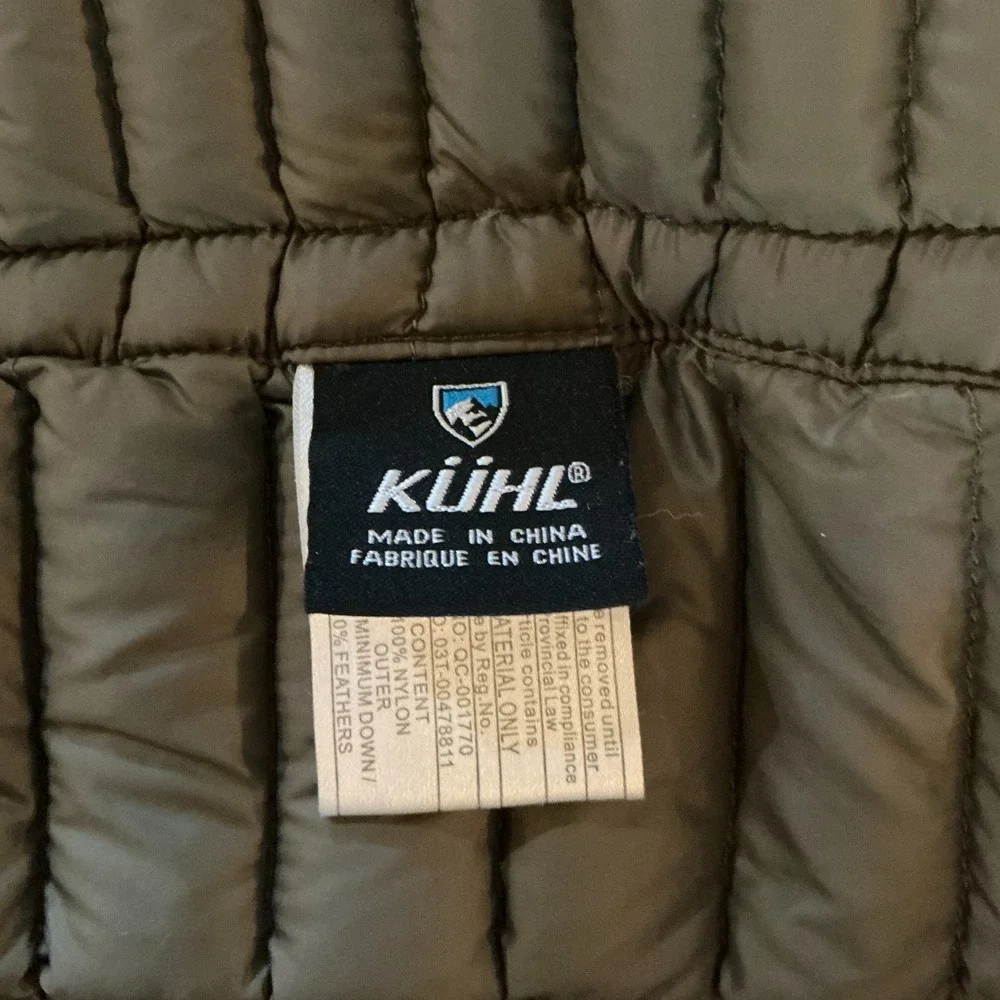 Kuhl Projerkt Down Puffer Jacket Mens XXL Olive Green Full Zip Coat Outdoor